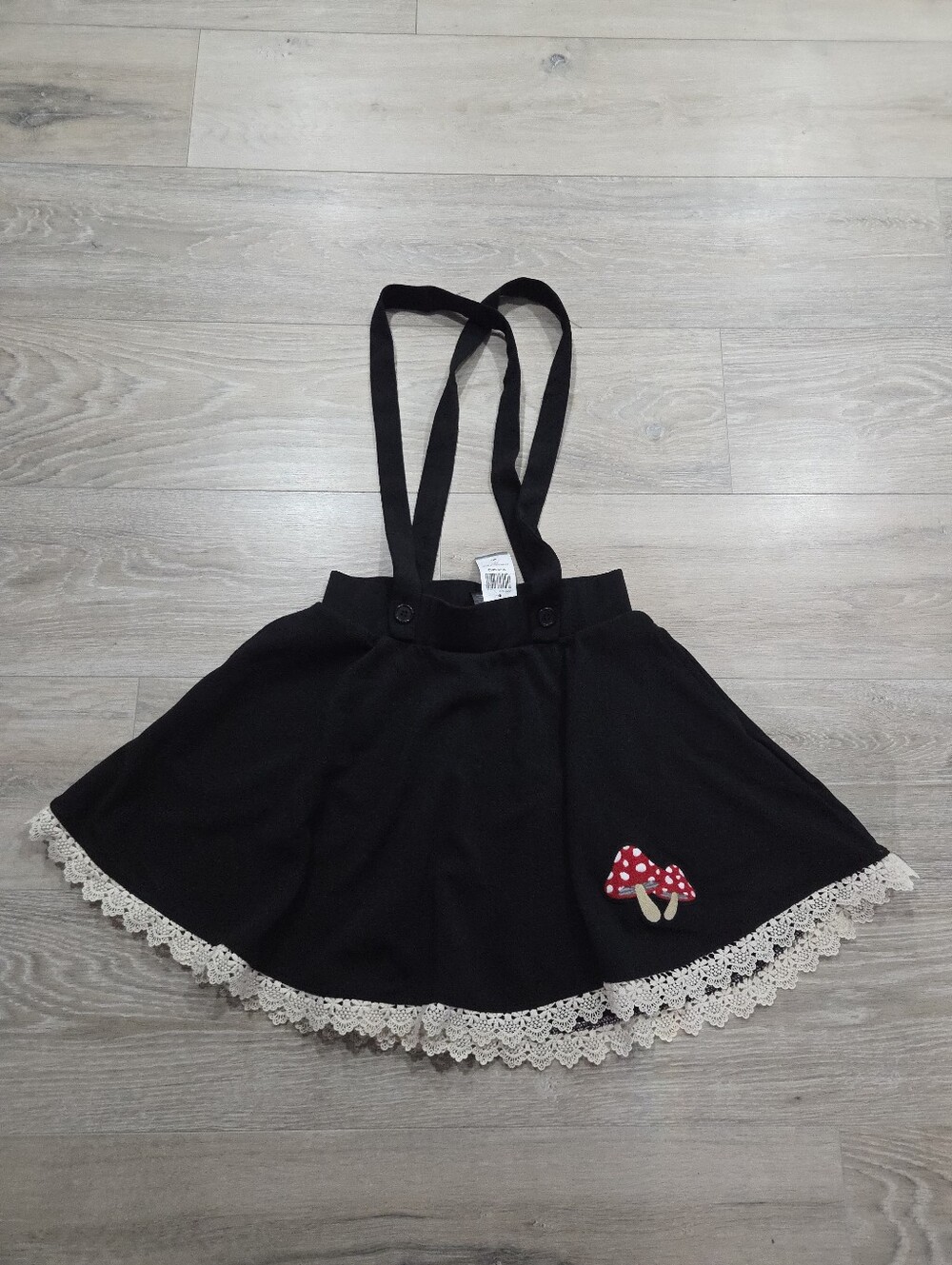 Midnight Hour Black Skirt W/ Red Mushroom Removable Straps Hot Topic Medium New